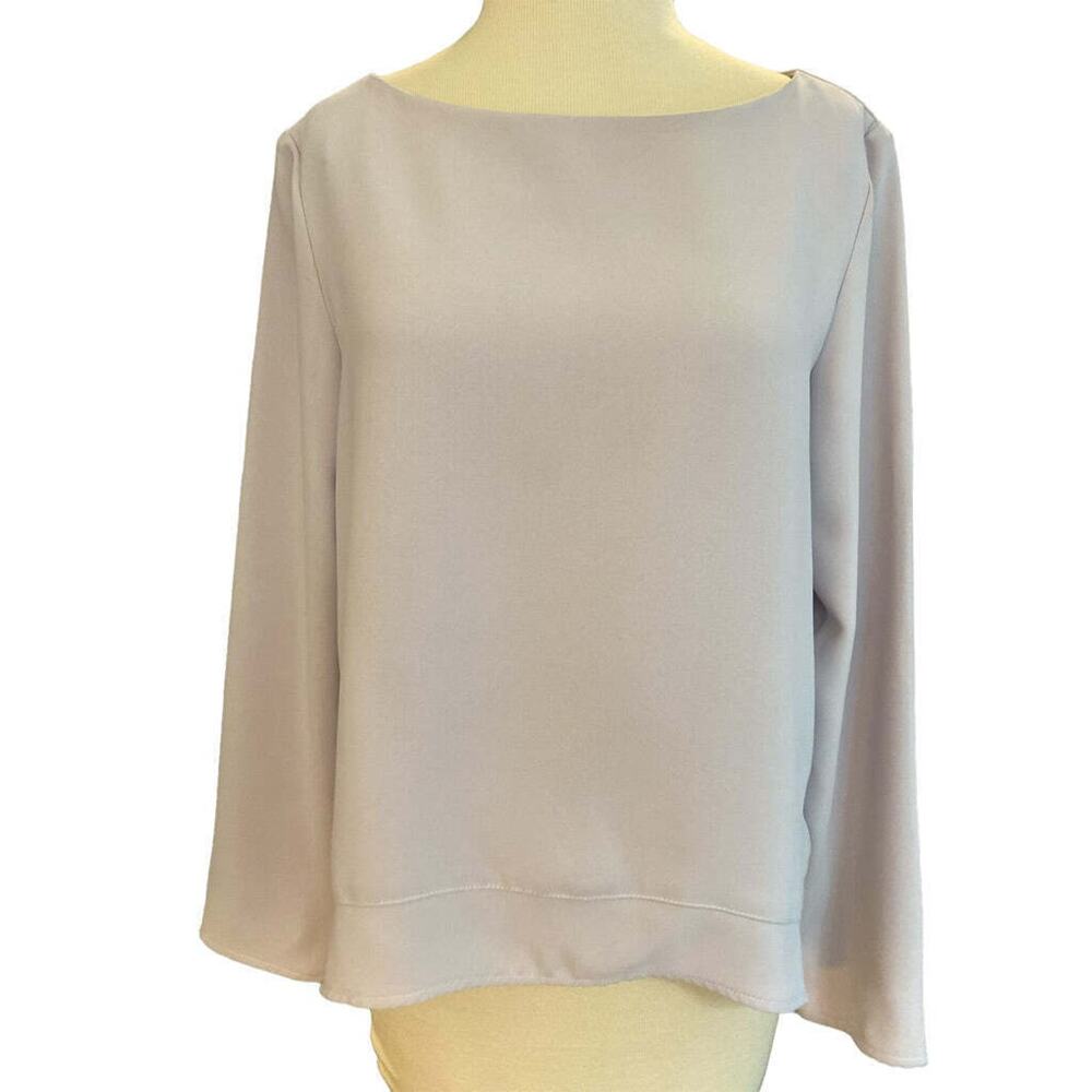 Small Amanda Uprichard Lilac Hi-Lo Long Sleeve Blouse